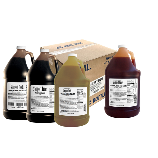 Sushi Classics Mixed Box: General Kung Pao (GF), Sweet & Thick Soy (GF), Teriyaki Glaze, Osaka Miso (GF)