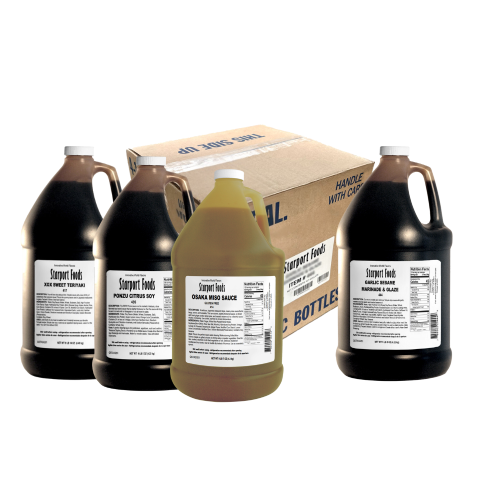 Sushi Kitchen Mixed Box: Garlic Sesame, Ponzu Citrus Soy, XOX Sweet Teriyaki, Osaka Miso (GF)