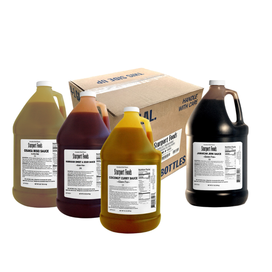 Tropical Aloha Mixed Box (GF): Coconut Curry, Jamaican Jerk, Hawaiian Sweet & Sour, Osaka Miso